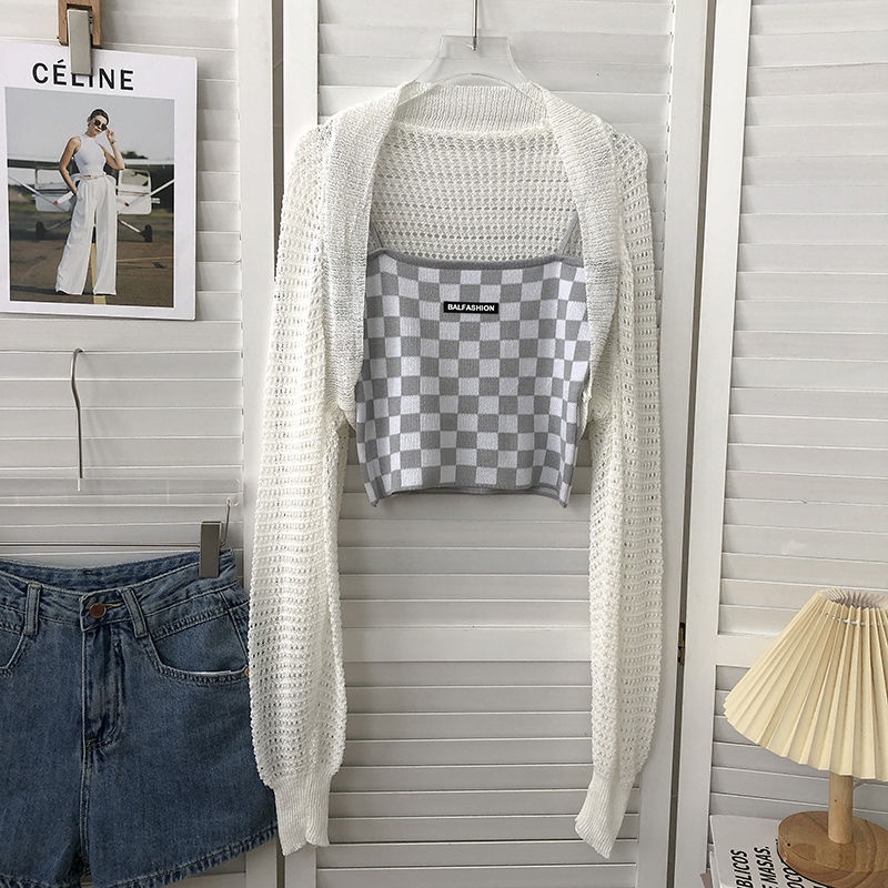 Set Áo Croptop Caro + Áo Khoác Ngoài Tay Dài Smide Clothing