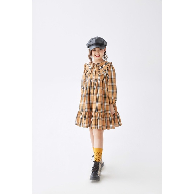 Váy họa tiết kẻ JOOKYLI bé gái 48G0857