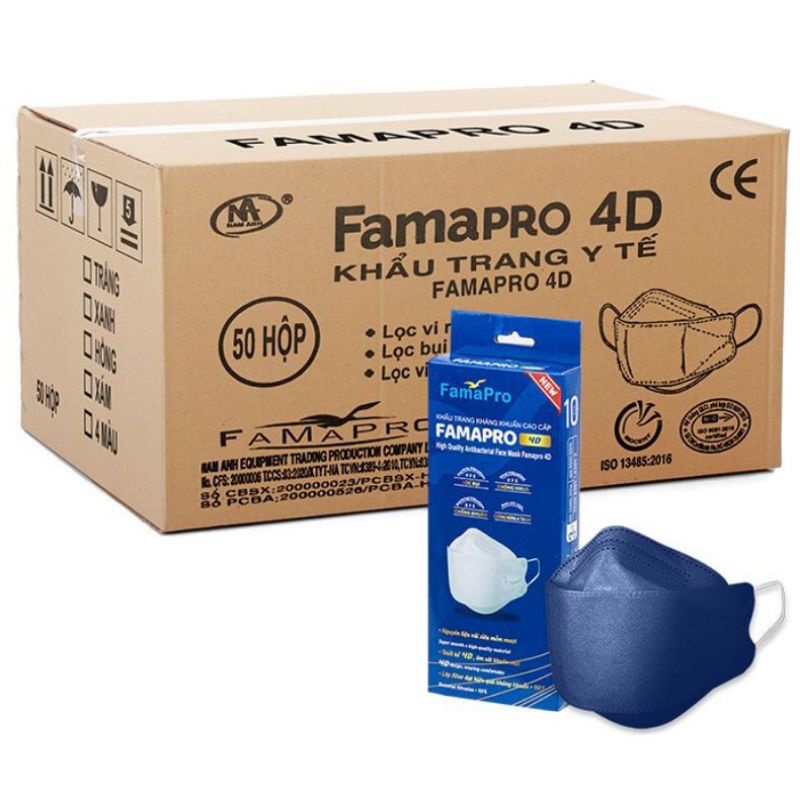1 Thùng 500  cái khẩu trang 4D chính hãng Famapro Nam Anh