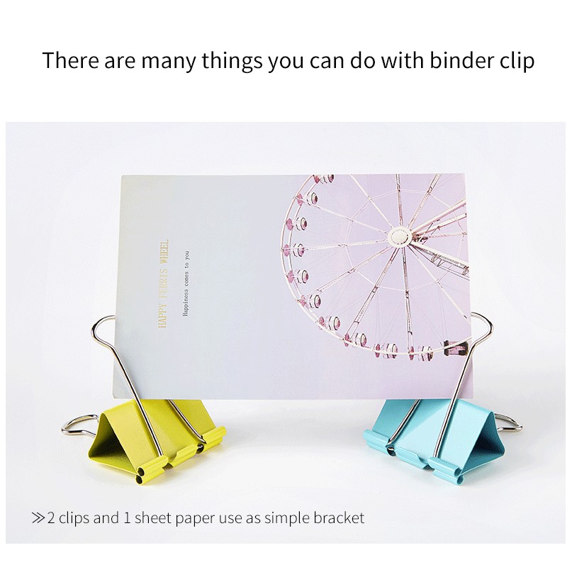 Kẹp Giấy Màu Binder Clips - Double Clip Kẹp Bướm Màu BAOKE