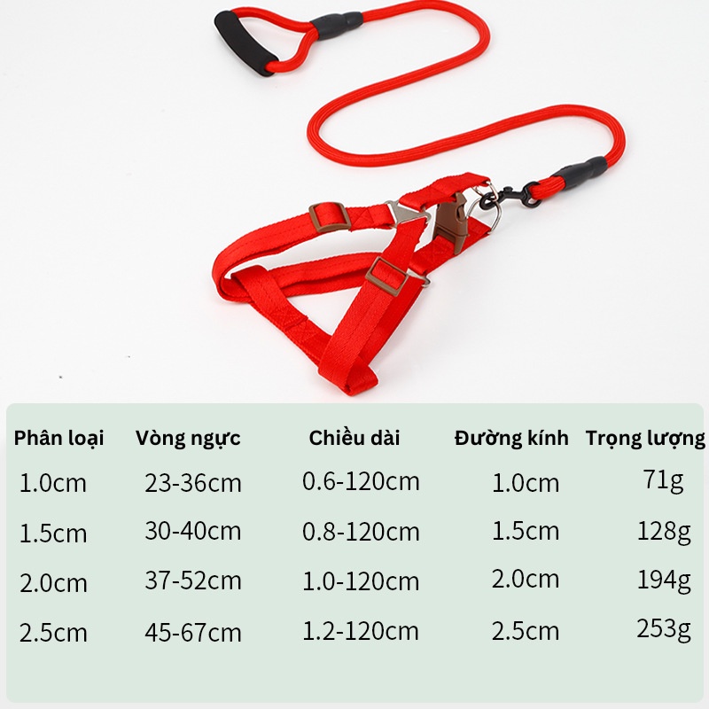 Dây dắt chó đi dạo, yếm dắt chó, chắc chắn, siêu cute