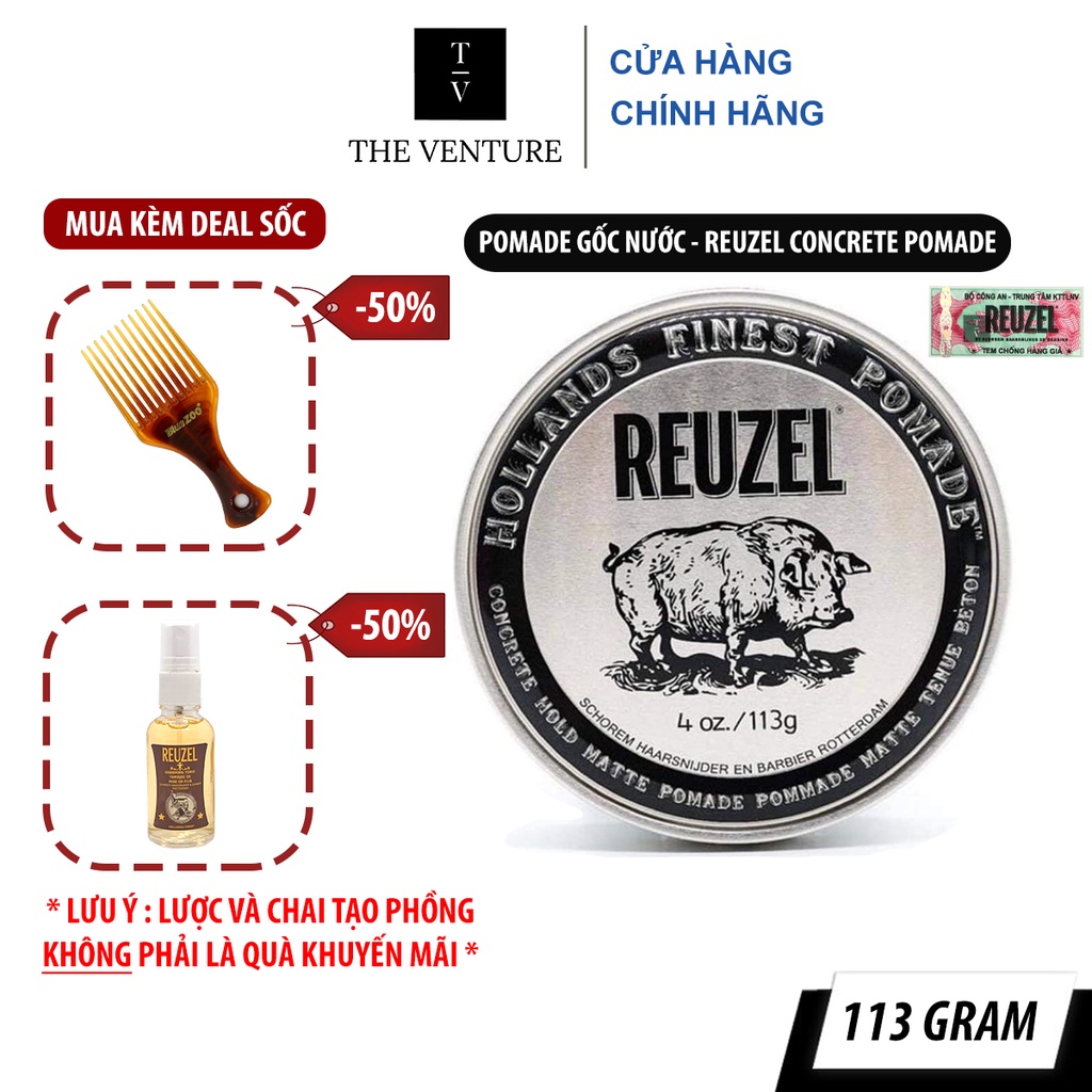 Sáp Vuốt Tóc Reuzel Concrete Hold Matte Pomade Chính Hãng