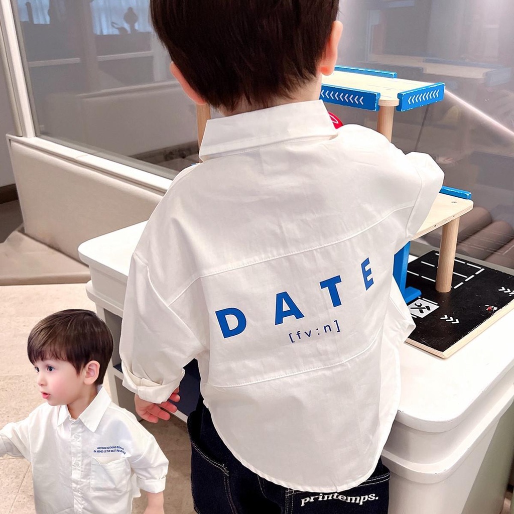 [Babycat] Hàng Có Sẵn Áo Sơ Mi Cotton Màu Trắng Thuần Khiết Phong Cách Nhật Bản Hàn Quốc Dễ Phối Đồ Mùa Xuân Mới 2022 Tay Dài Dễ Phối Đồ Cho Bé Trai
