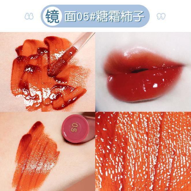 Son bóng♀❀matte lip glaze velvet không phai son cốc chống dính bóng giá rẻ màu mận trong suốt mặt nạ