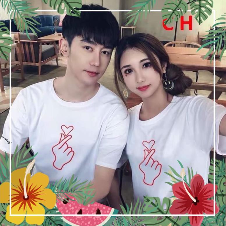 Áo phông đôi nam nữ tay búng tim rỗng COL066 ATSHOP CHUYÊN SỈ LẺ THỜI TRANG