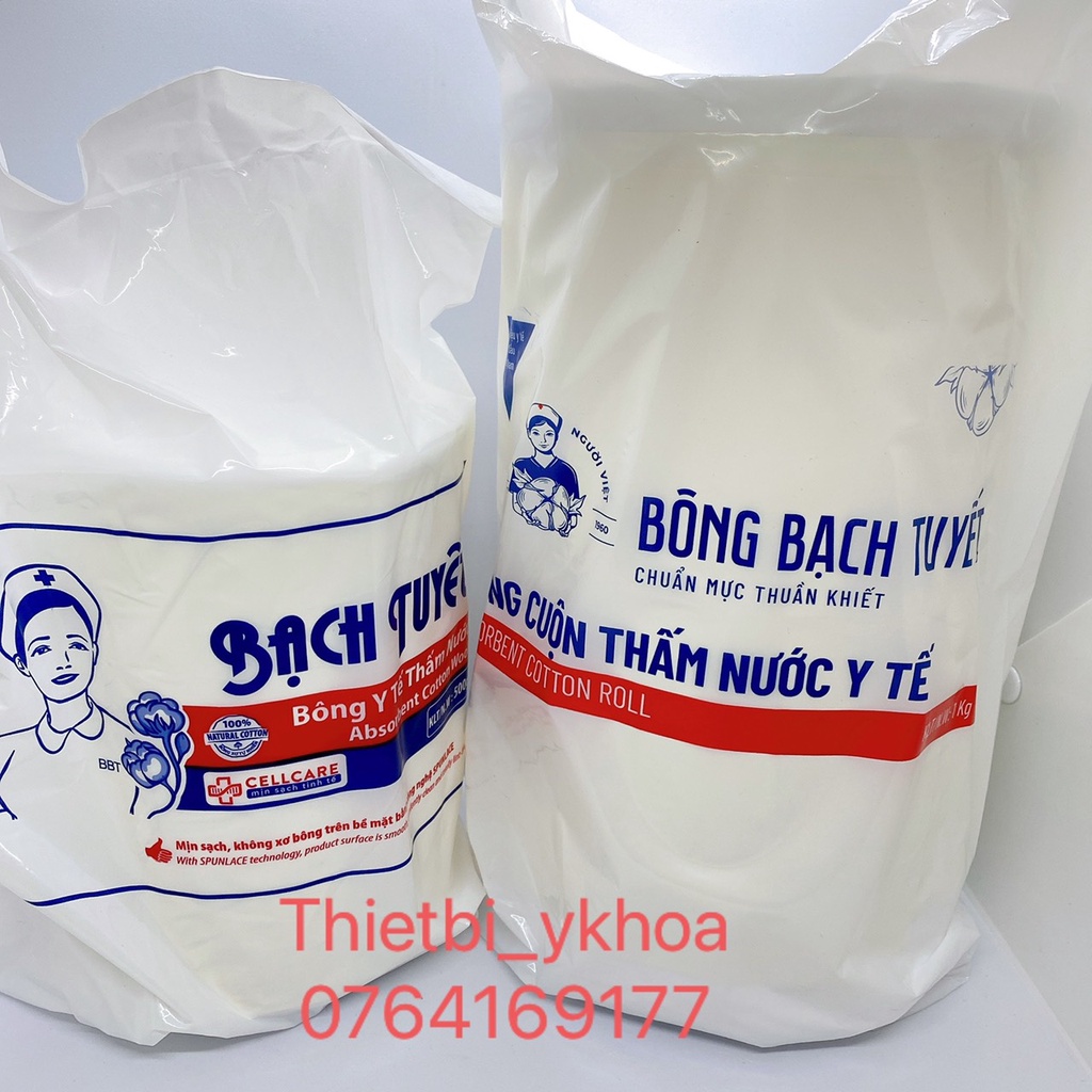 Bông Y Tế Cuộn - loại 1kg - BÔNG BẠCH TUYẾT