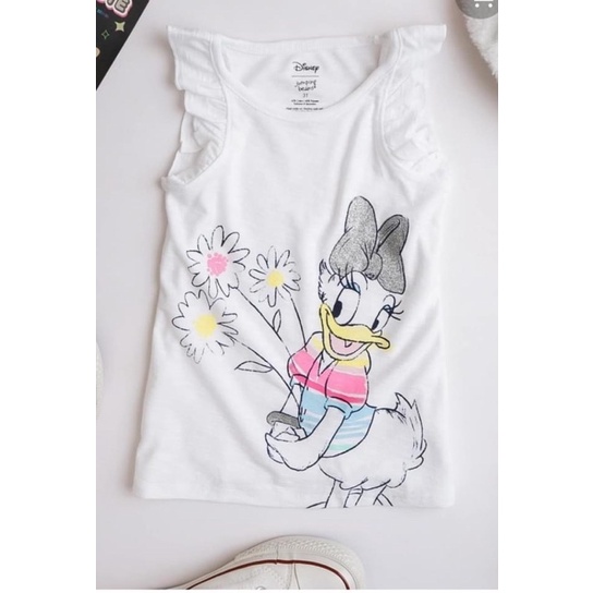 Áo thun cotton sát nách hình siêu đáng yêu cho bé gái 24m-7y