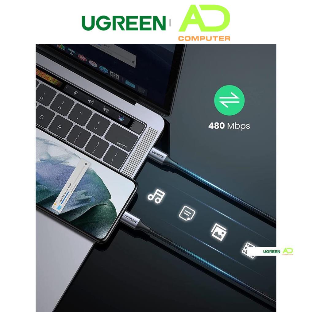 Cáp sạc nhanh USB type C PD 60W dài từ 0.5-2m UGREEN US261 - Hàng phân phối chính hãng - Bảo hành 18 tháng