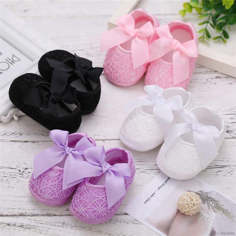 Baby Girls Shoes Cotton Korean Lace Mesh Shallow Mouth Silk Bow Sweet Princess Toddler Shoes