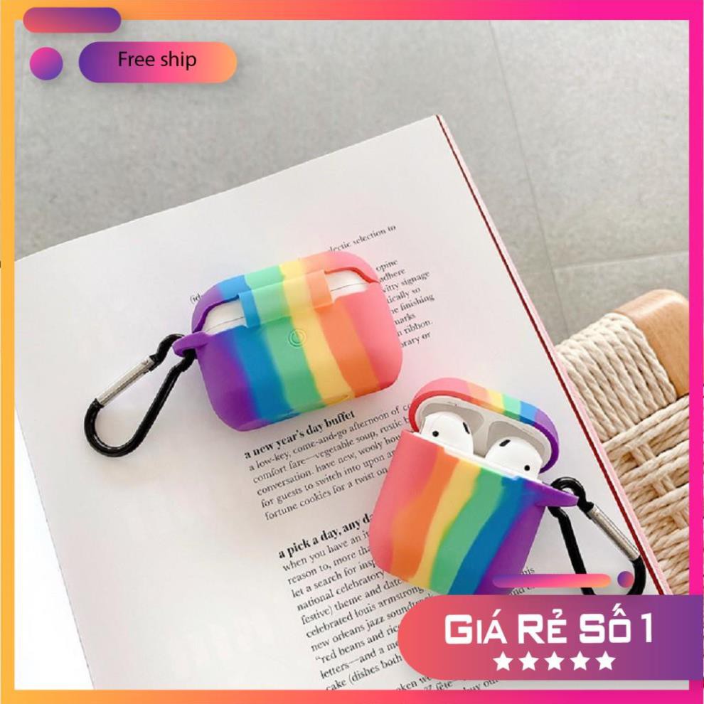 Airpods Case ⚡Freeship ⚡ Model Lovely  Rainbow -  Cho Tai Nghe Không Dây 1/ 2/ i12/ Pro