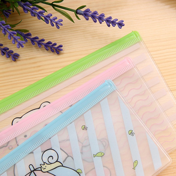 Túi đựng bút trong suốt nhìn xuyên cute