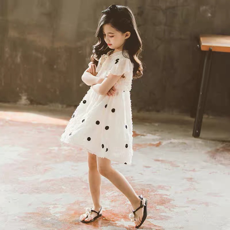 Váy bé gái dáng xòe công chúa chấm bi phong cách Hàn Quốc VX03 - BÉ NHÀ THỊ