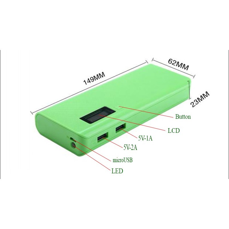 Box sạc dự phòng 5 cell LCD (chưa có pin)