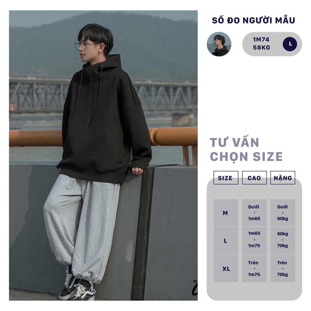 Áo Hoodie zipper 0620 áo hoodie trơn form rộng dáng unisex Hàn Quốc- City Cycle | BigBuy360 - bigbuy360.vn