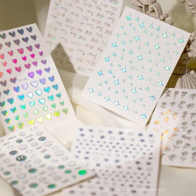 Sticker Nail Galaxy 2022 | Hiệu Ứng Laser Cực Quang | Hình Dán Móng Tay