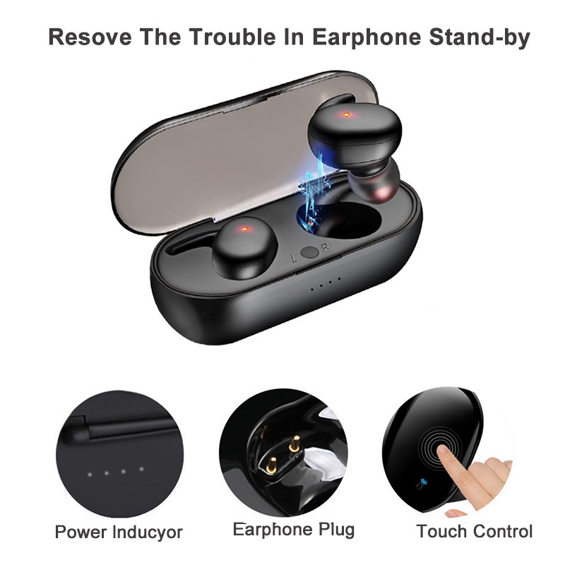 Tai nghe bluetooth giá rẻ Y30, tai nghe chuyên nghiệp thể thao âm thanh không dây có micro, tai nghe nhét tai thể thao TWS không dây cao cấp mini,  true wireless bluetooth earphone