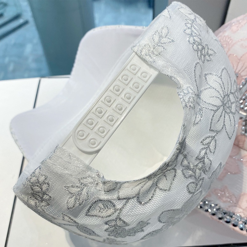 Mũ Lưỡi Trai Chống Nắng Phối Ren Đính Đá Thời Trang Đường Phố Hàn Quốc