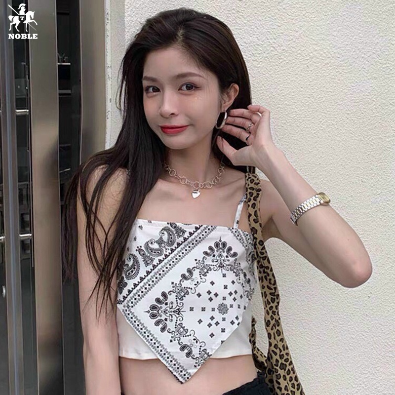 [Freeship] Áo Yếm Thổ Cẩm Khăn Bandana thun Dây Khăn Yếm Đi Biển Chụp Hình Thời Trang NOBLE TP047