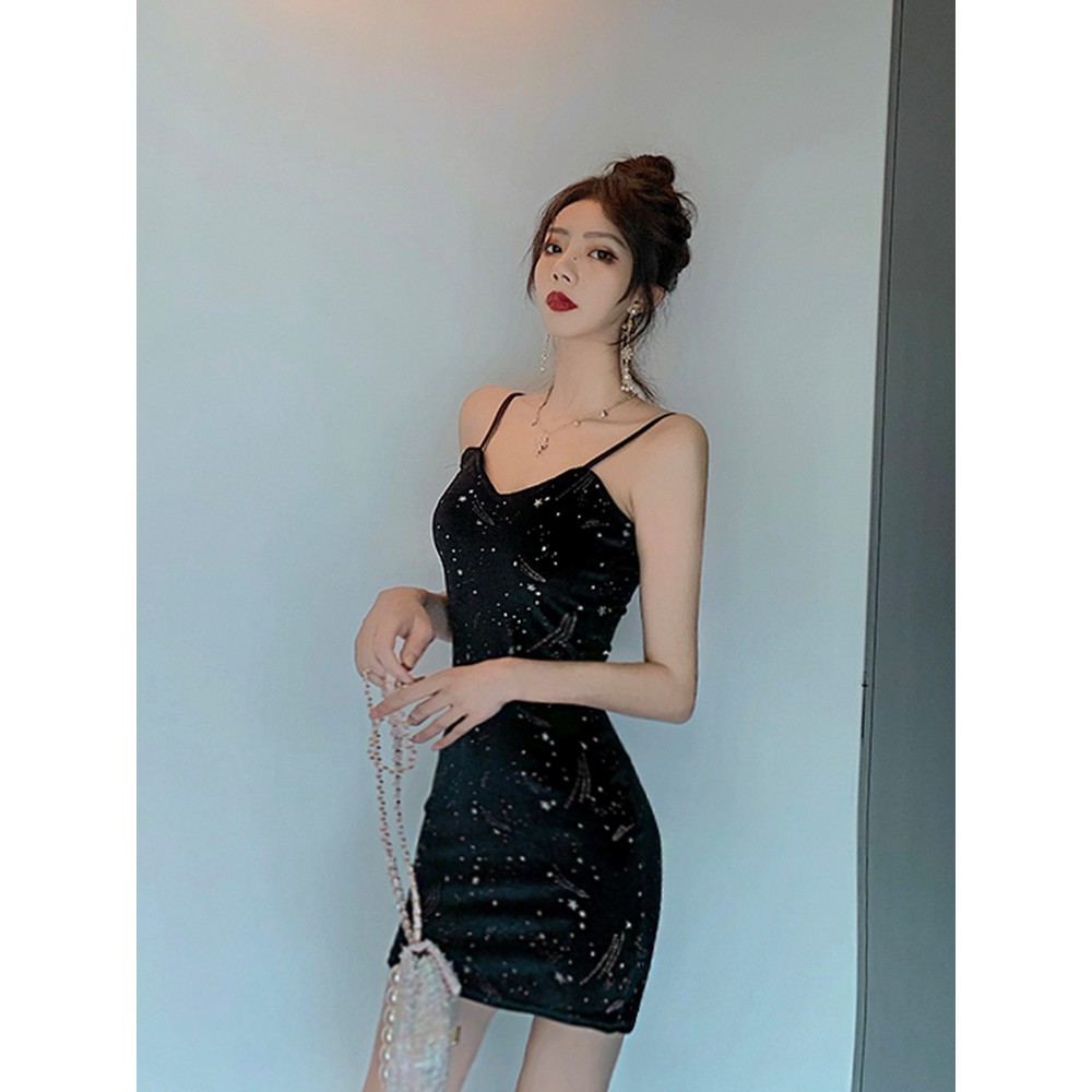 🌸Hàng Order🌸Váy Nhung Body 2 Dây Sexy Lấp Lánh 🌸Hàng Quảng Châu