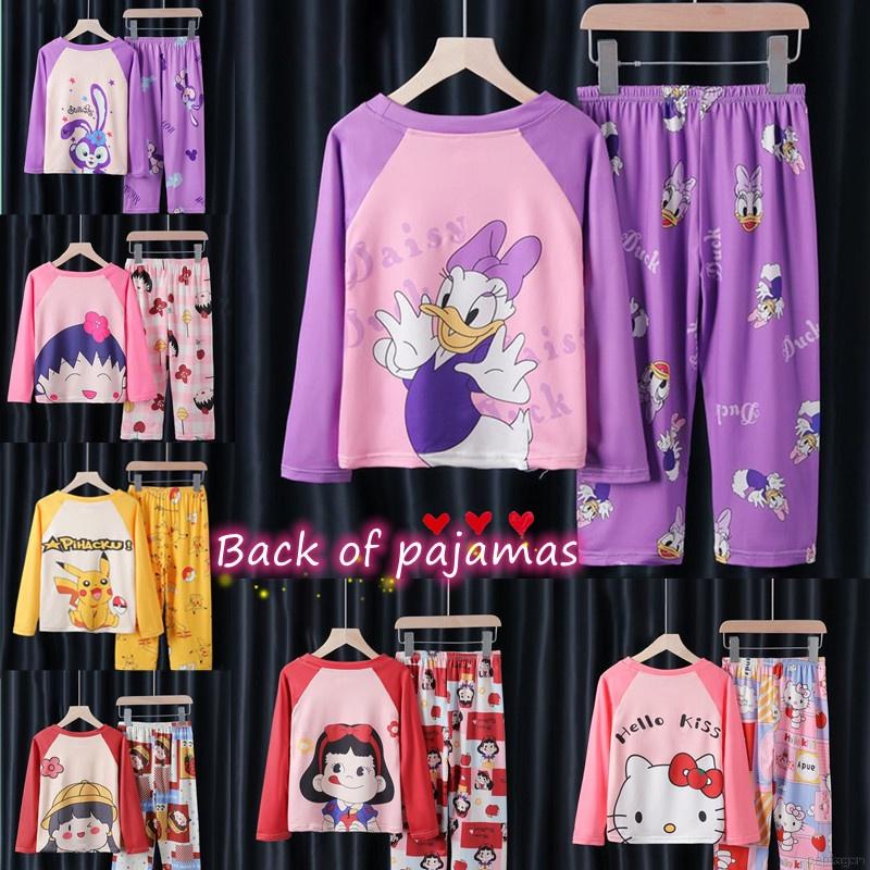 Bộ đồ ngủ tay dài in họa tiết hoạt hình dễ thương thời trang cho bé gái 2-7 tuổi