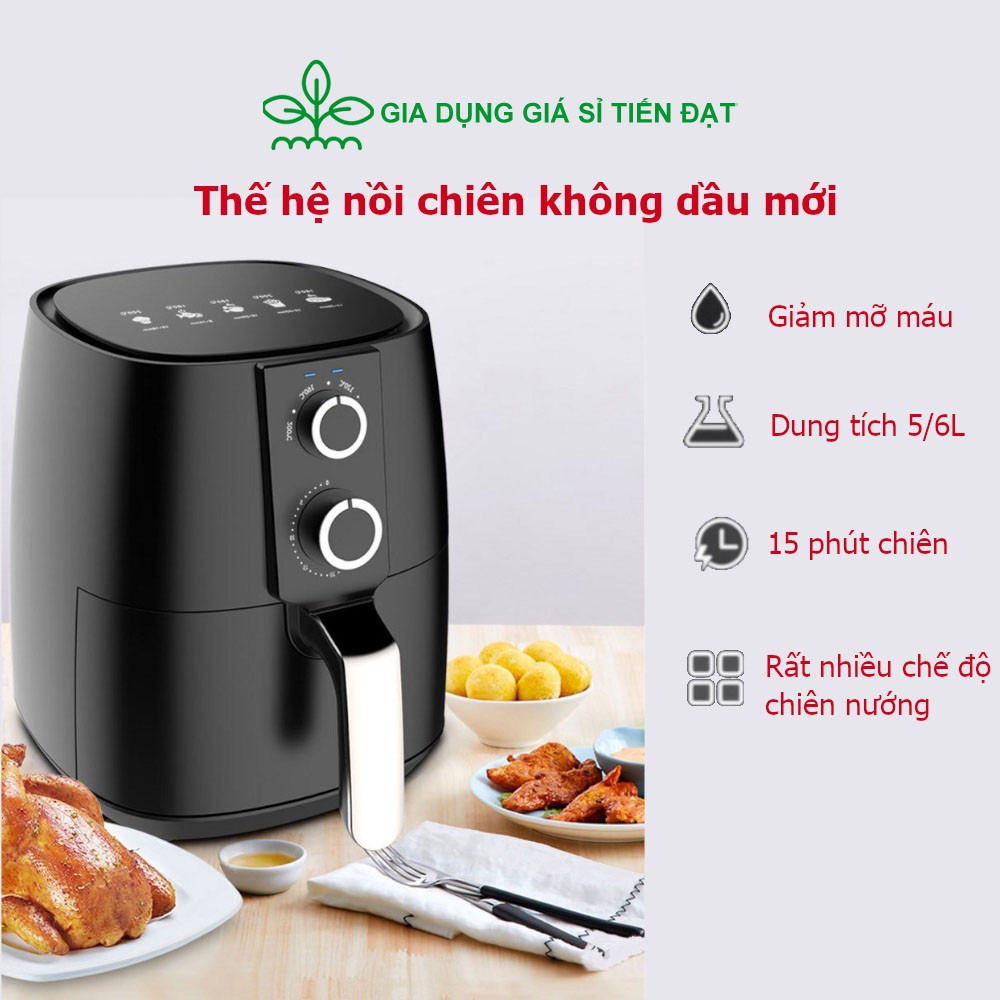 [Lỗi 1 đổi 1] Nồi Chiên Không Dầu CAMEL Dung Tích 6L - Đổi Mới Với Công Nghệ Rapid Air BH 6 Tháng