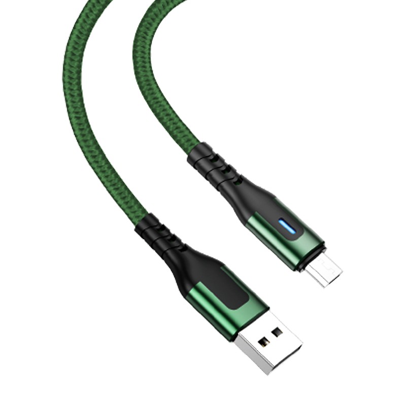 Dây Cáp sạc Iphone X61 dây sạc bọc dù có đèn led báo, tương thích củ sạc nhanh cho Ip 5/6/7/8/x/11/12 dài 1m