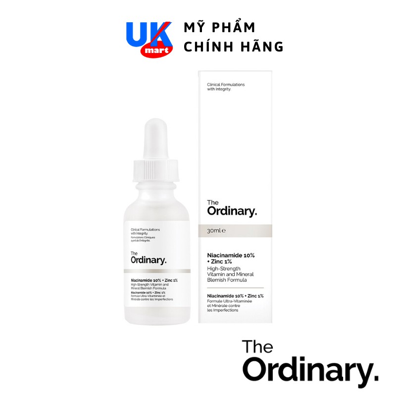 The Ordinary Niacinamide 10%+Zinc 1% - Tinh Chất Giảm Mụn, Se Khít Lỗ Chân Lông, Sáng Da