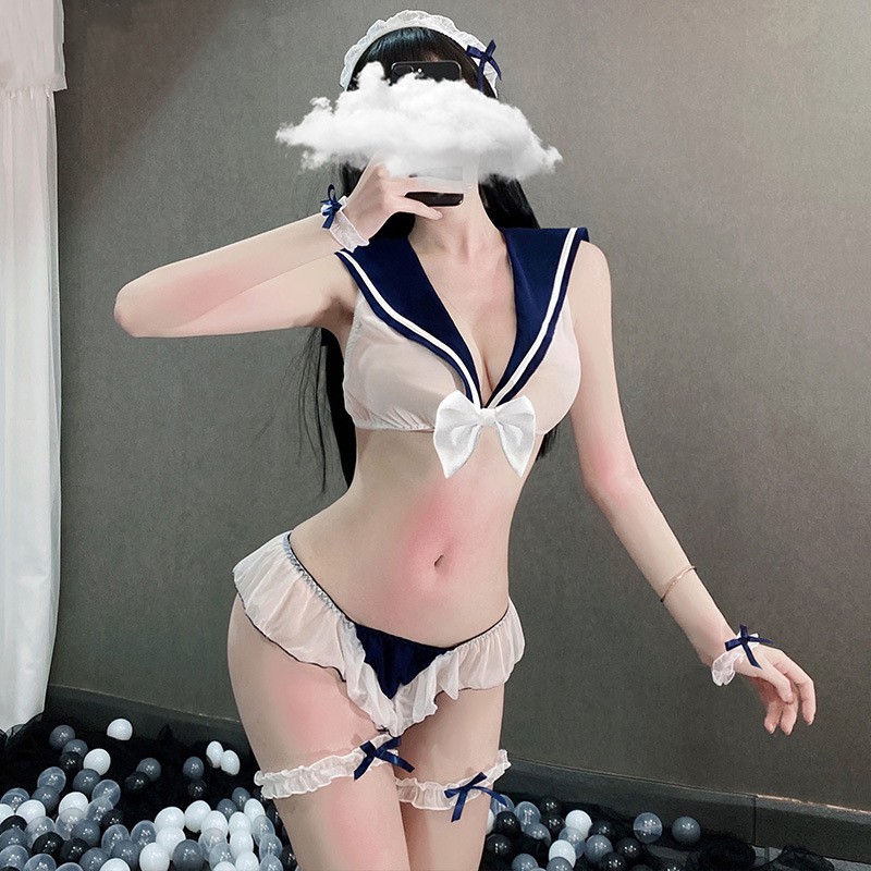 Đồ ngủ nữ sexy gợi cảm phong cách cosplay nữ sinh trong suốt