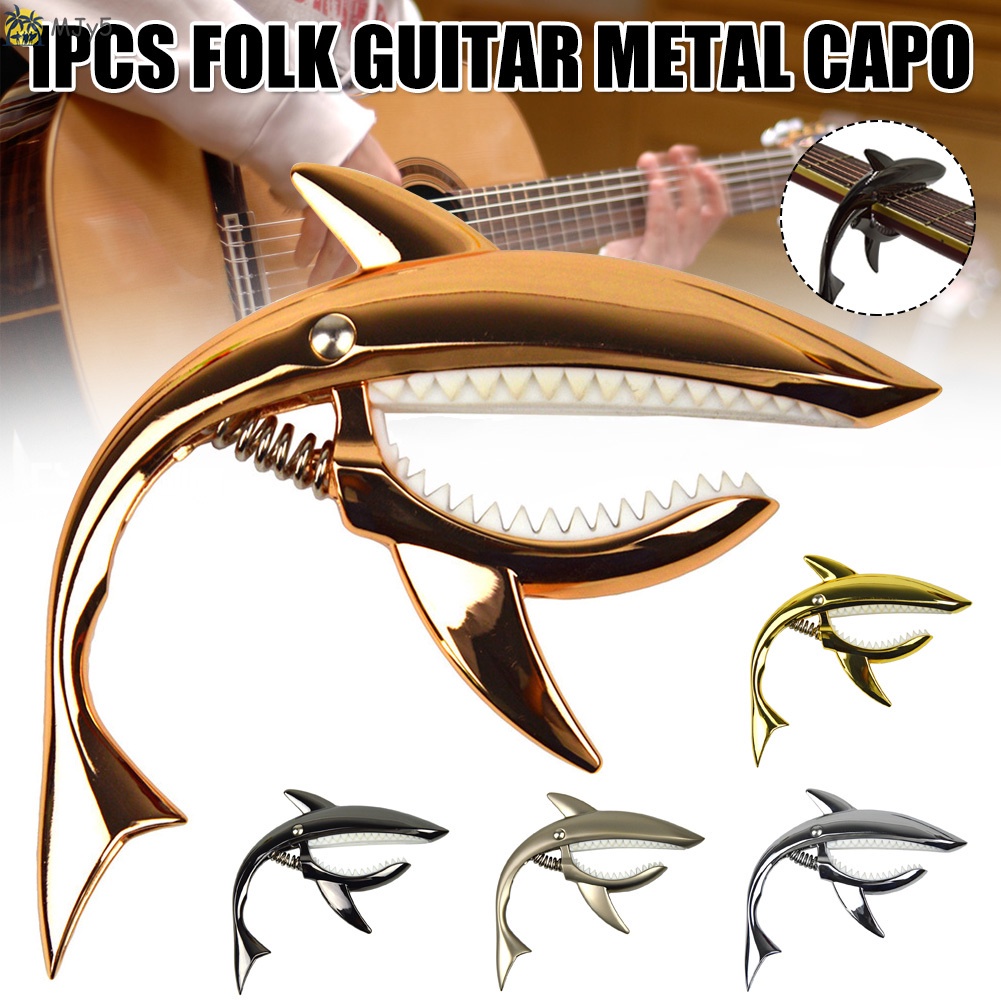 Kẹp Capo Bằng Kim Loại Mjy5 Hình Cá Mập Cho Đàn Guitar Điện / Acoustic