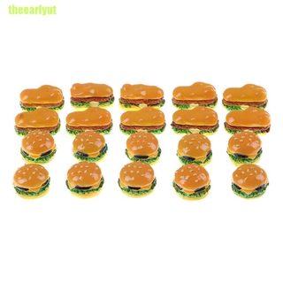 theearlyut 2Pcs Hamburgers Miniature Food Models Dollhouse Accessories
