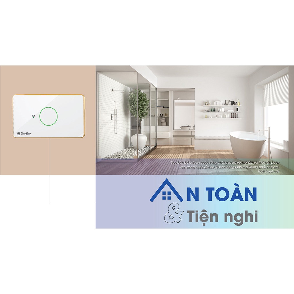 Công tắc cảm ứng Rạng Đông RD-CT.01.WF điều khiển thiết bị từ xa, mặt kính cường lực chống xước, 1 nút bấm