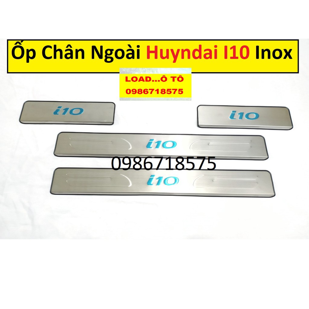 Ốp Bậc Cửa, Nẹp Bước Chân Trong, Ngoài Xe Huyndai i10 2022-2014 Chất Liệu Inox Cao Cấp