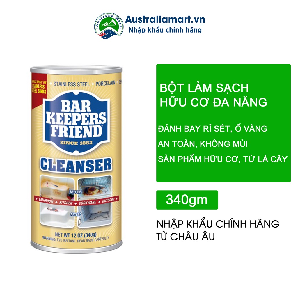 BỘT LÀM SẠCH HỮU CƠ ĐA NĂNG BKF - BAR KEEPERS FRIEND 425g