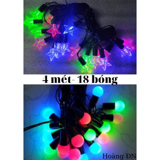 Đèn led dây hình ngôi sao/ nháy bi đủ màu 4m, 18 bóng