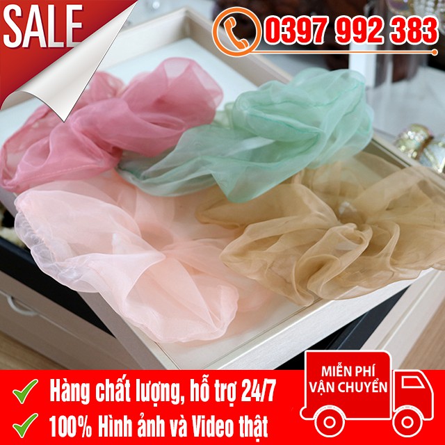 [FREE SHIP GIAO HÀNG] Dây Cột Tóc Scrunchies - Dây Buộc Tóc Vải Voan Kính Thời Trang Cho Nữ