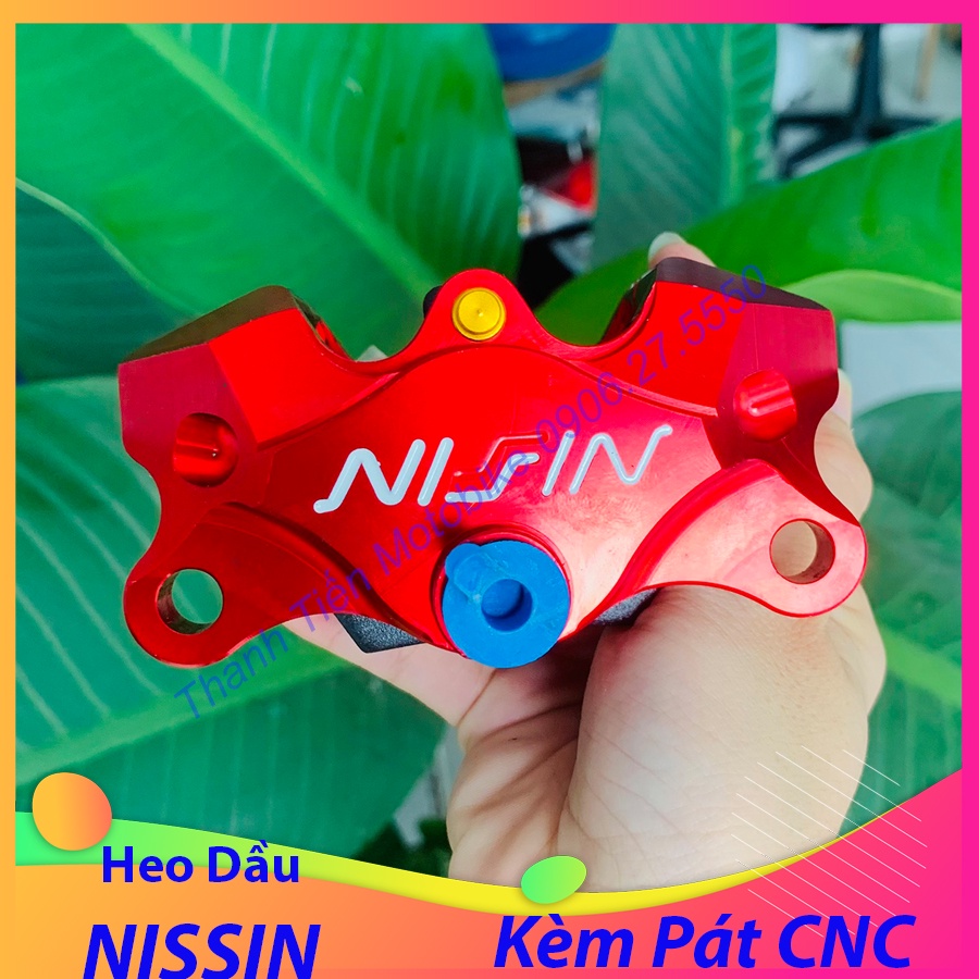 TẶNG 2 ỐC HEO GR5 - GIÁ HẤP DẪN CHO COMBO Heo Dầu Nissin 2piston Pát CNC Pát Trước xe MIO đi đĩa size 220mm - Có Lẻ