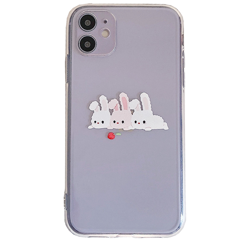 Ốp lưng iphone Ốp Điện Thoại In Hình Ba Thỏ Dễ Thương Cho iphone 14 6 6plus 6s 6s plus 6 7 7plus 8 8plus x xs xs xs max 11 11 pro 11 promax / 12 / 12 / Dinuo case