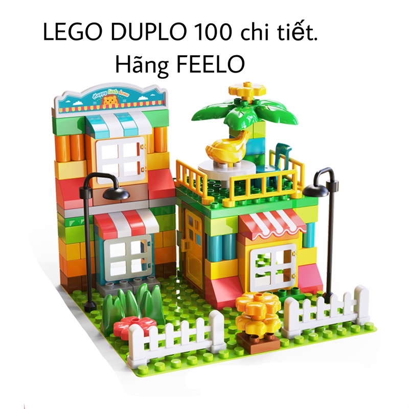 Bộ bàn lego xếp hình hãng FEELO kèm ghế chất liệu nhựa Abs cao cấp