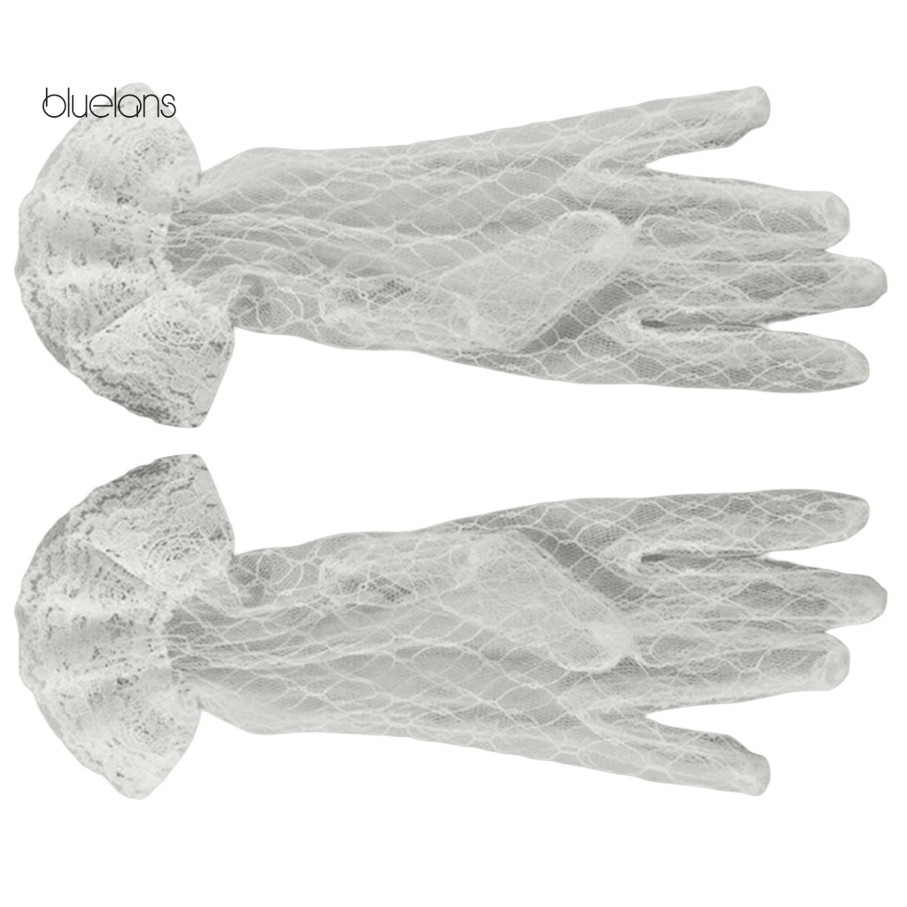 1 Đôi Găng Tay Cô Dâu Vải Lưới Phối Ren Thanh Lịch