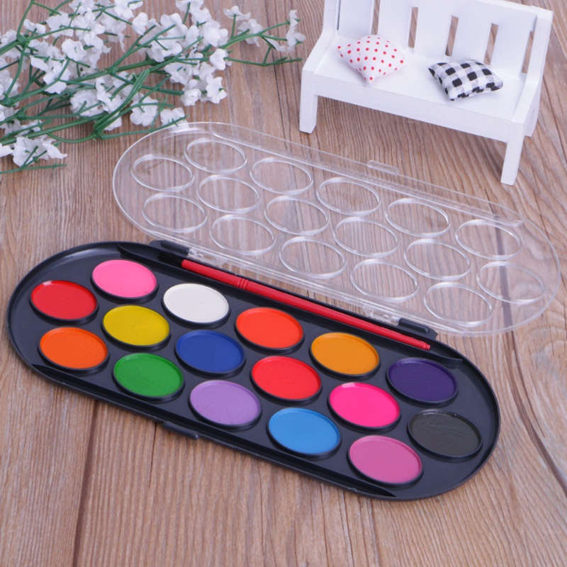 Bộ 16 dụng cụ vẽ màu nước mini cho bé