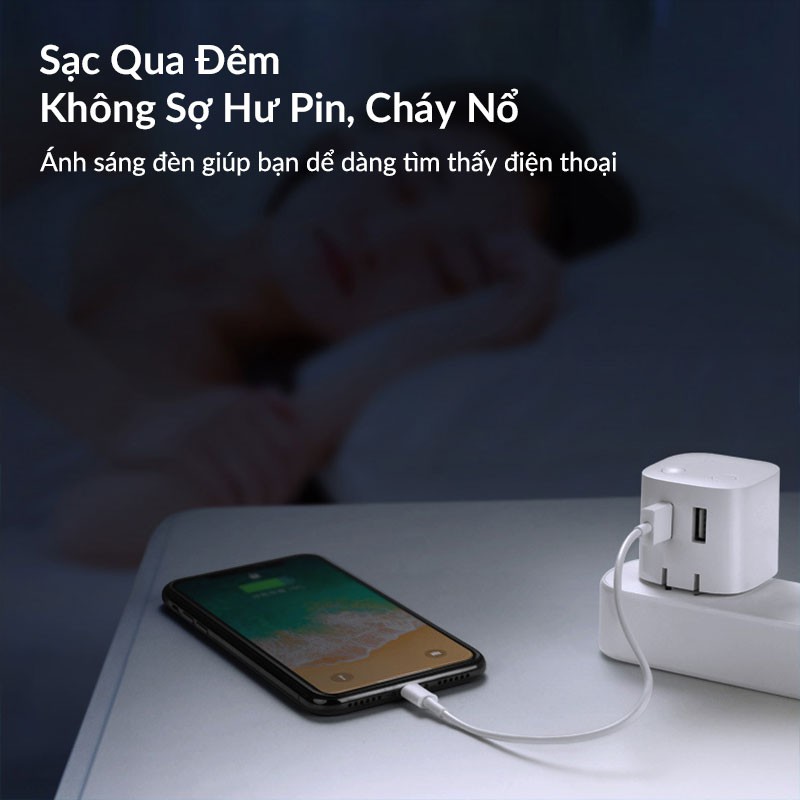 Củ Sạc Nhanh Gongniu U212TN, Tự Động Ngắt Điện, Chống Quá Tải, 2 Cổng USB, Max 2.4A, Chống Cháy, Chiệu Nhiệt Cao