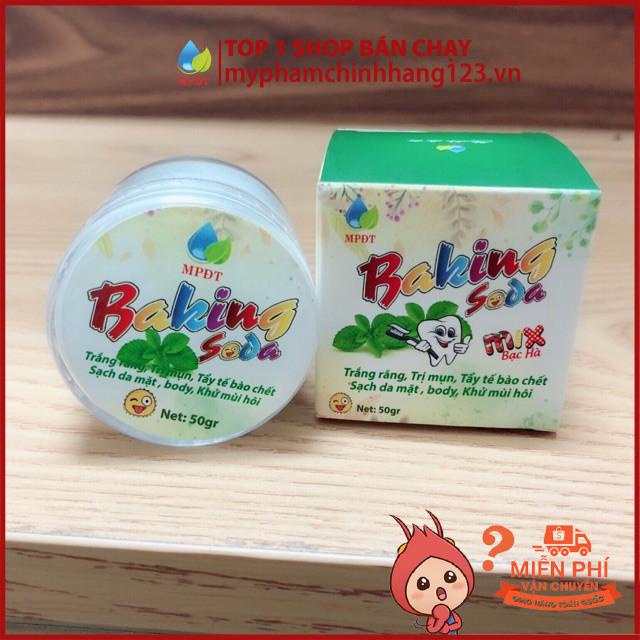 ( CHÍNH HÃNG )Baking soda mix Bạc Hà - Làm Trắng răng,Thơm miệng,ngừa mụn, Mịn da,Khử mùi, Tẩy da chết…