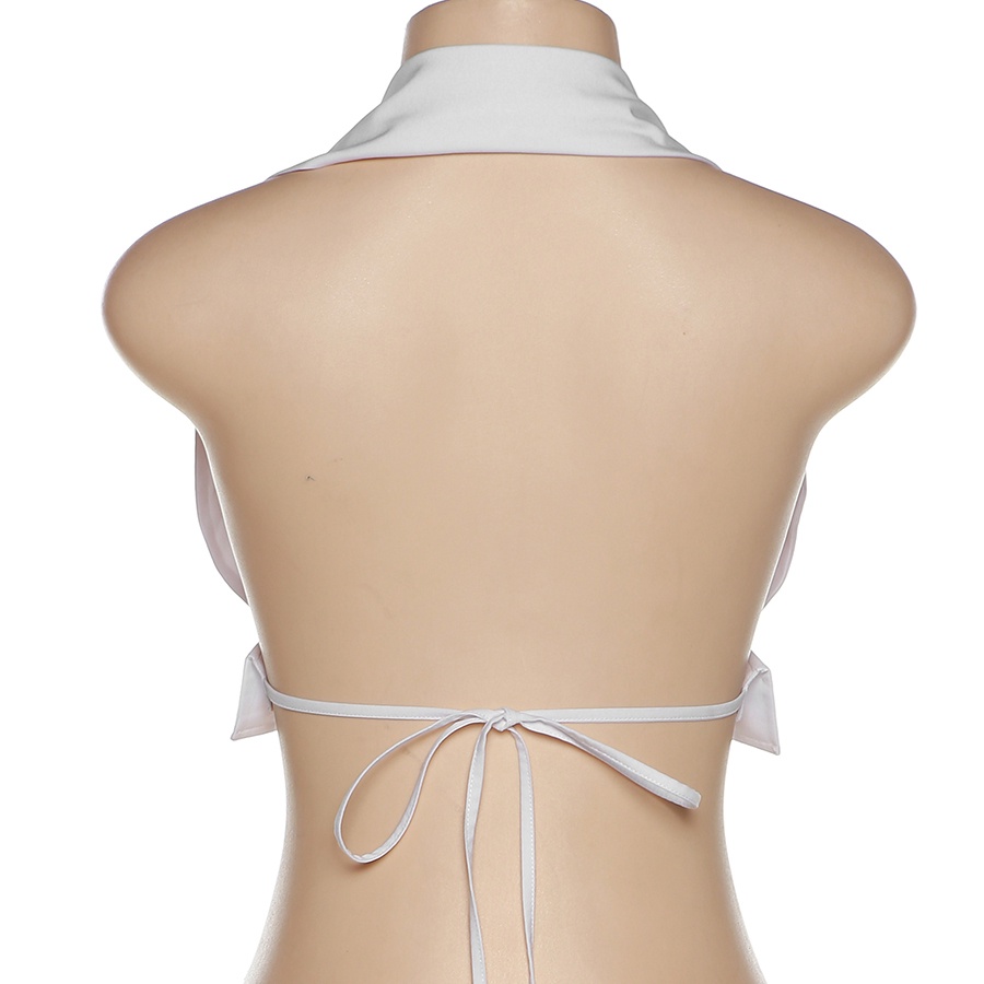 Klalien Áo Croptop Không Tay Cổ Khoét Sâu Hở Lưng Mùa Hè Kỳ Nghỉ Quyến Rũ Cho Nữ