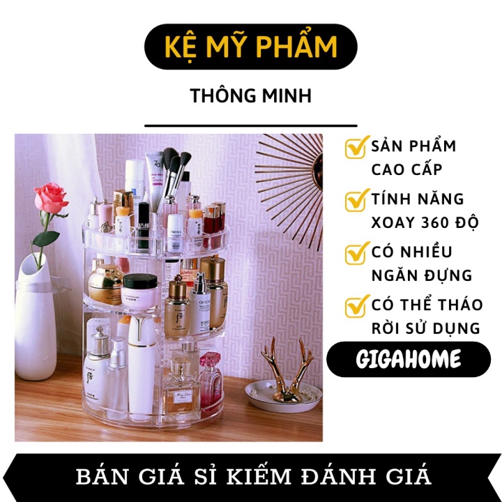 Kệ Đựng Mũ Phẩm GIGAHOME Khay Để Đồ Trang Điểm, Trang Sức Trụ Xoay 360 Độ, Nhiều Ngăn 9241