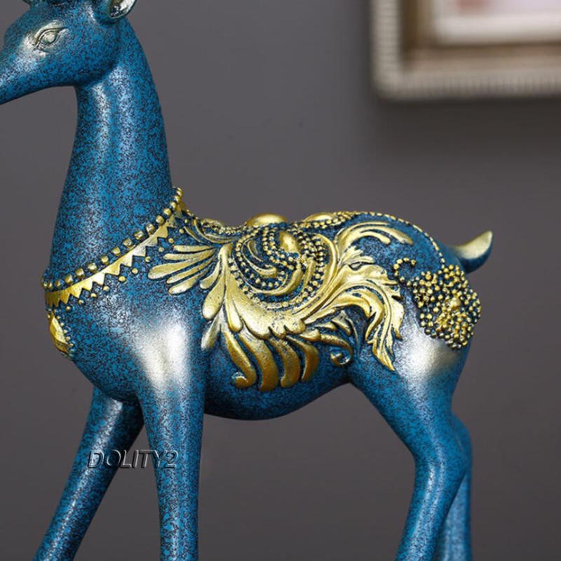 Set 2 Đồ trang trí tuần lộc bằng nhựa resin trang trí nhà cửa/văn phòng