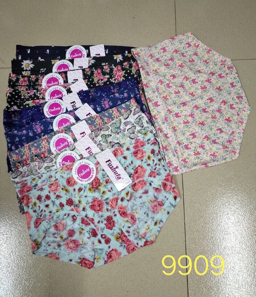 Combo 5 Quần Lót Nữ Cotton Viền Bèo Nhún Họa Tiết Hoa Mềm Mại - Vạn Xuân shop