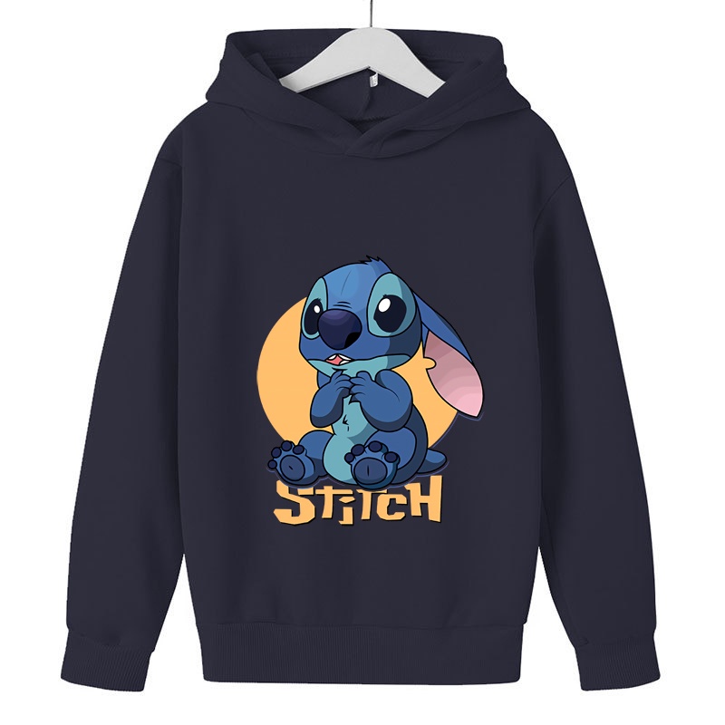 Áo Hoodie Tay Dài In Họa Tiết Hoạt Hình Lilo Stitch Dễ Thương Cho Bé