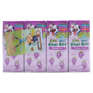 Sữa Kun trái cây hương nho 110ml (vỉ 4 hộp)
