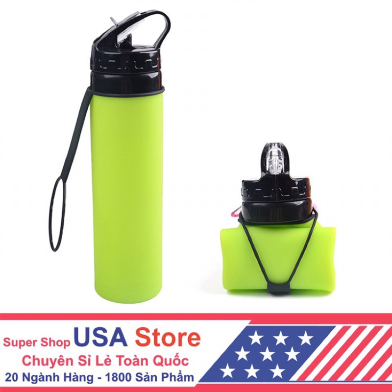 Bình Nước Silicon T10 Gấp Gọn Chuyên Dụng Phượt (Hàng Cao Cấp)