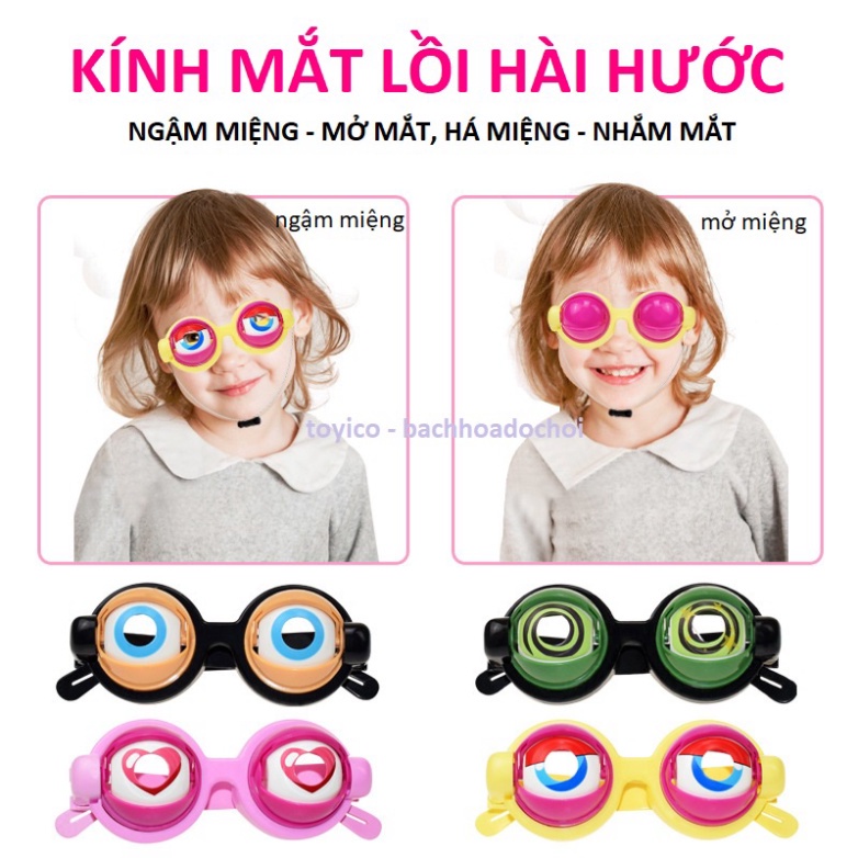 Kính mắt lồi ngộ nghĩnh chớp mắt trái tim bằng nhựa đồ chơi trẻ em cho bé hài hước cho bé trai bé gái 2 3 4 5 6 7 8 tuổi